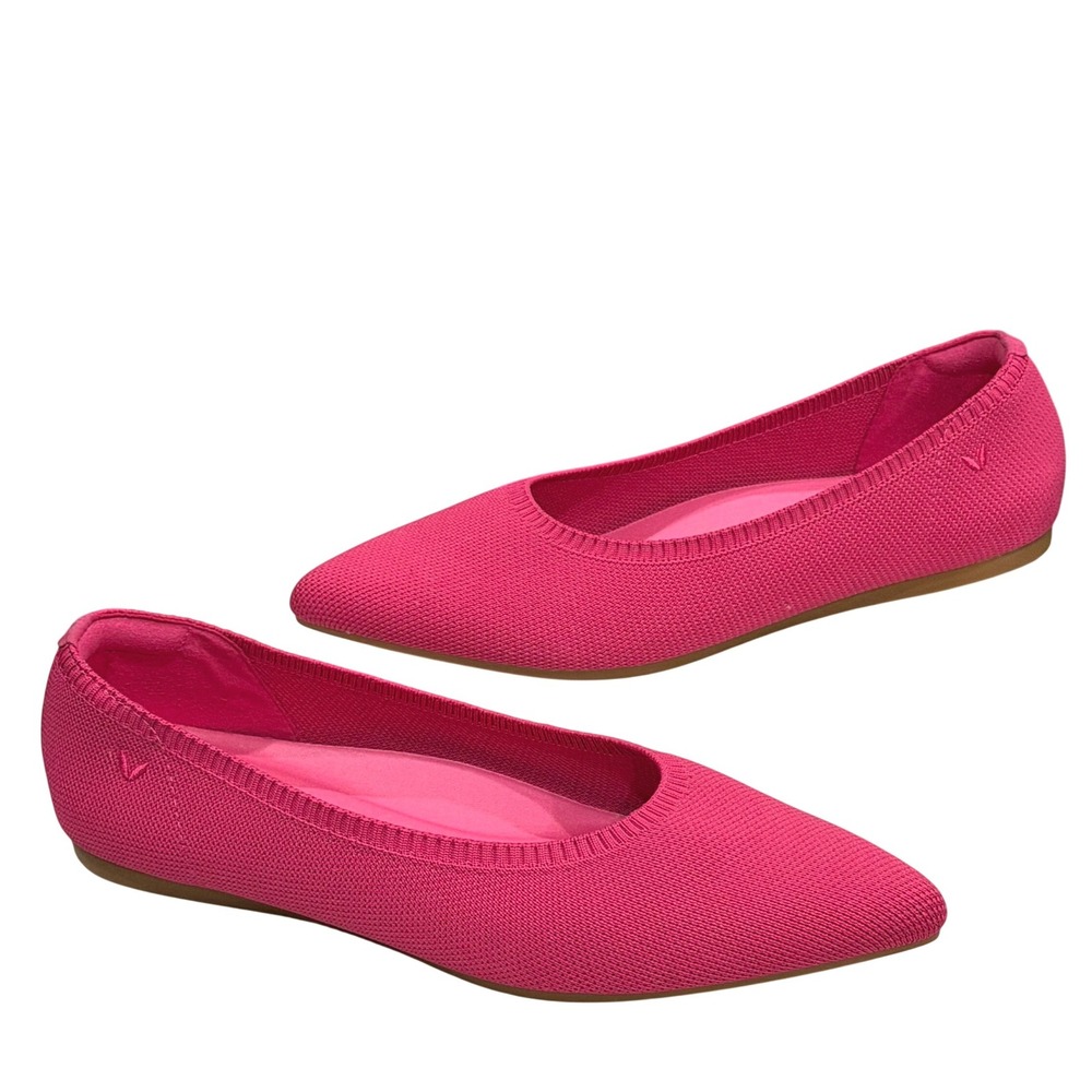 Vivaia Aria Pointed Toe Ballet Flats 10 Pink Slip On Washable Commuter Comfort